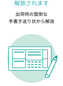 解放されます 出荷時の面倒な手書き送り状から解放